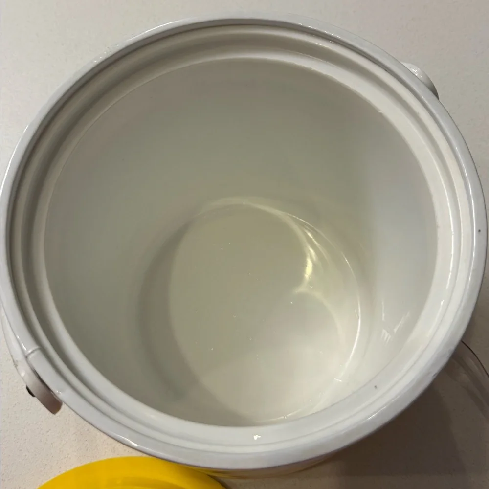MCM Vintage Ice Bucket Vinyl White Yellow‎